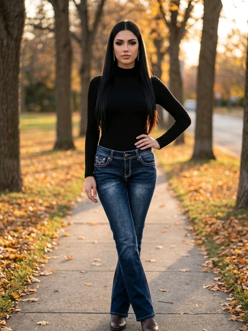 Wallflower Women's Dark Blue Flare Jeans